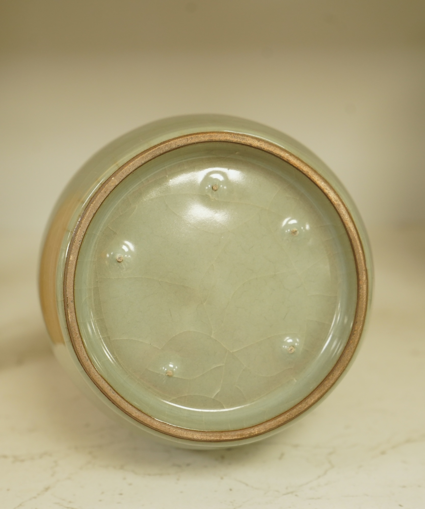 A Chinese celadon crackle glaze vase, 24cm high